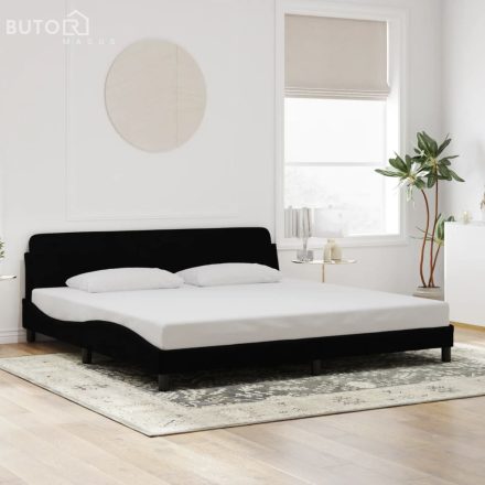 vidaXL fekete bársony ágykeret matrac nélkül 200 x 200 cm