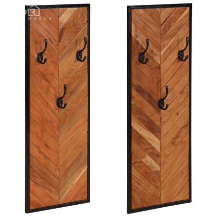 vidaXL 2 db tömör akácfa fogas 35 x 1 x 90 cm