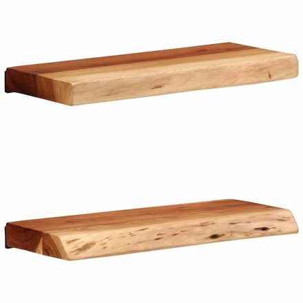 vidaXL 2 darab tömör akácfa fali polc 40x20x3,5 cm