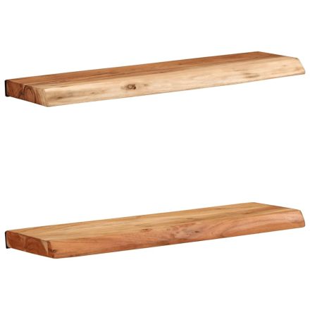 vidaXL 2 darab tömör akácfa fali polc 60x20x3,5 cm