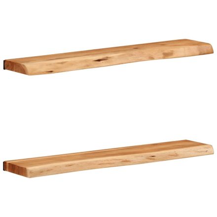 vidaXL 2 darab tömör akácfa fali polc 80x20x3,5 cm