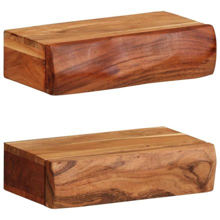 vidaXL 2 darab tömör akácfa fali polc 30x17x8 cm