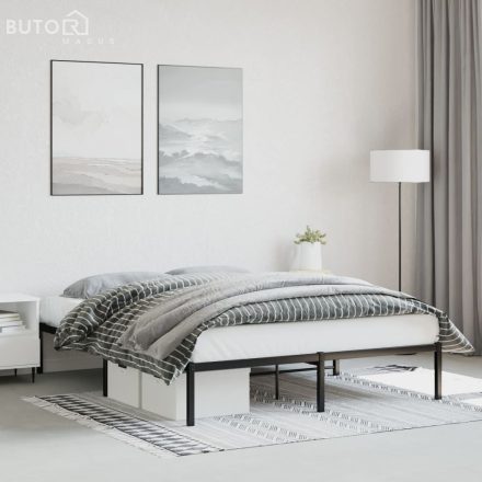 vidaXL fekete fém ágykeret 160 x 200 cm