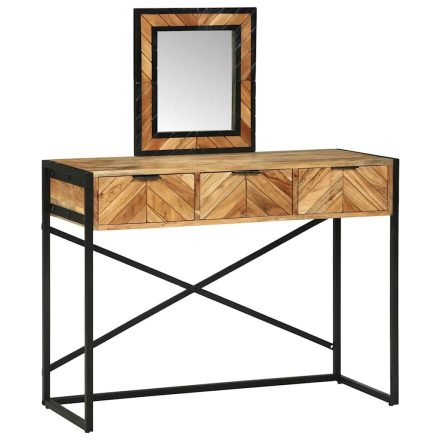 vidaXL Öltözködőasztal fiókkal Barna 100 x 40 x 120 cm Tömör akácfa
