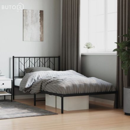 vidaXL fekete fém ágykeret fejtámlával 107 x 203 cm