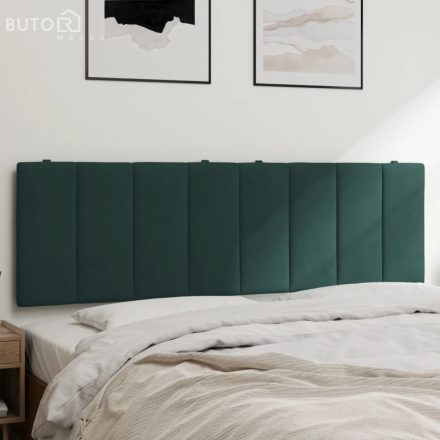 vidaXL sötétzöld bársony fejtámla párna 160 cm
