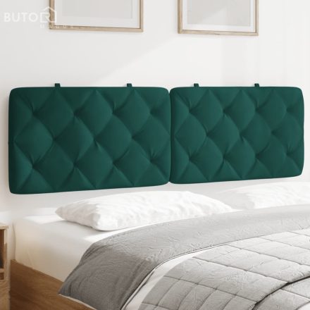 vidaXL sötétzöld bársony fejtámla párna 160 cm