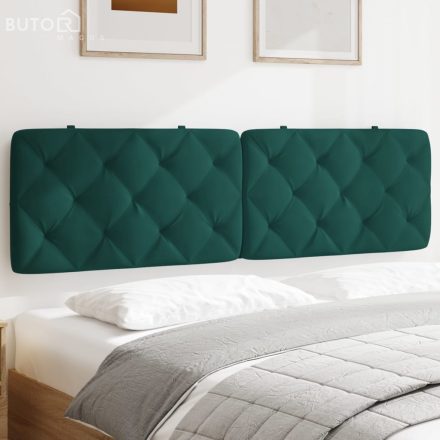vidaXL sötétzöld bársony fejtámla párna 180 cm