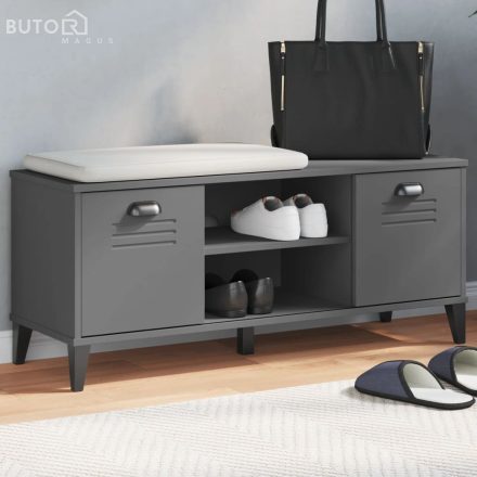vidaXL VIKEN antracitszürke szerelt fa cipőtároló pad 106 x 35 x 45 cm