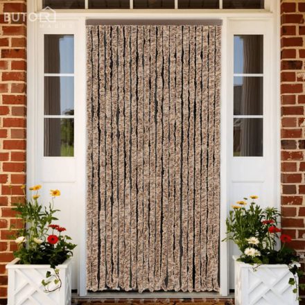 vidaXL bézs és sötétbarna zsenília rovarfüggöny 90x220 cm