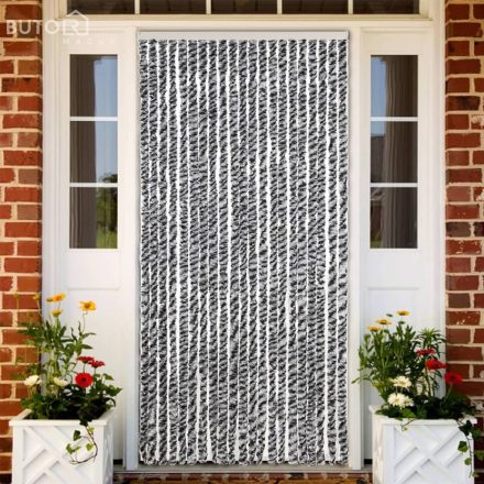 vidaXL szürke és fekete és fehér zsenília rovarfüggöny 90x220 cm