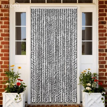 vidaXL szürke és fekete és fehér zsenília rovarfüggöny 100 x 230 cm