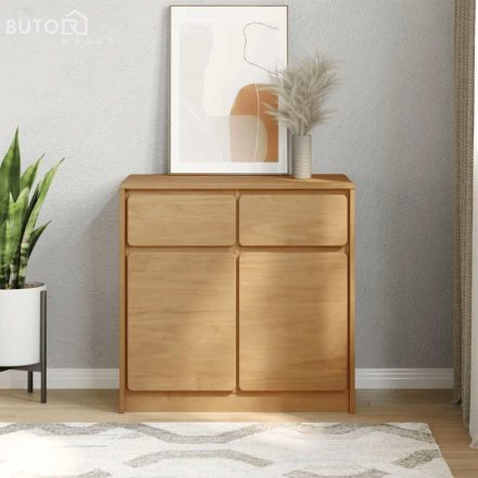 vidaXL SAUDA tölgyszínű tömör fenyőfa tálalószekrény 80 x 43 x 75,5 cm