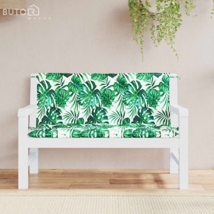 vidaXL 2 db levélmintás oxford szövet kerti padpárna 120 x 50 x 7 cm