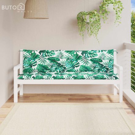 vidaXL 2 db levélmintás oxford szövet kerti padpárna 180 x 50 x 7 cm