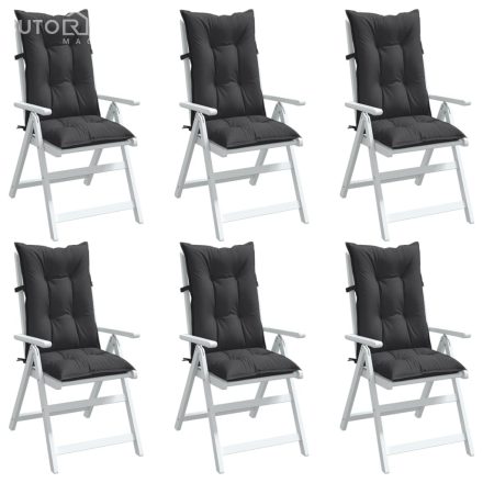 vidaXL 6 db antracit szövet magas háttámlájú székpárna 120x50x7 cm