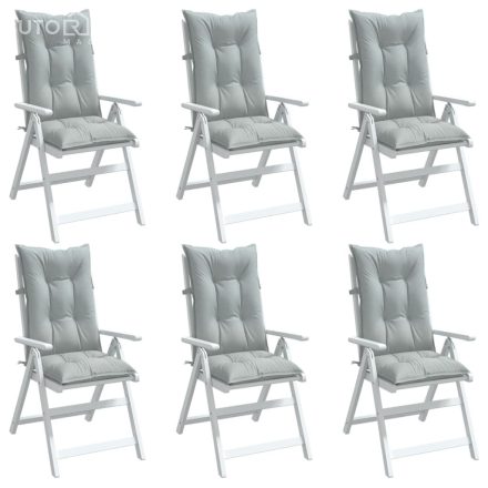 vidaXL 6 db világosszürke szövet magas háttámlájú székpárna 120x50x7cm