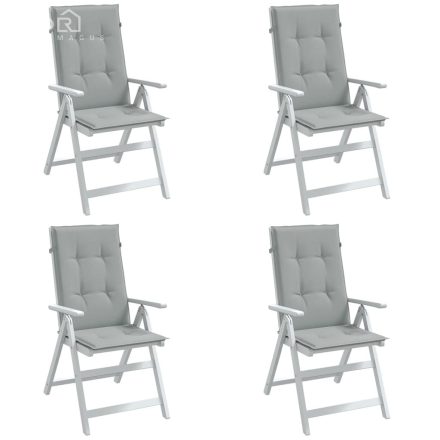 vidaXL 4 db világosszürke szövet magas háttámlájú székpárna 120x50x4cm