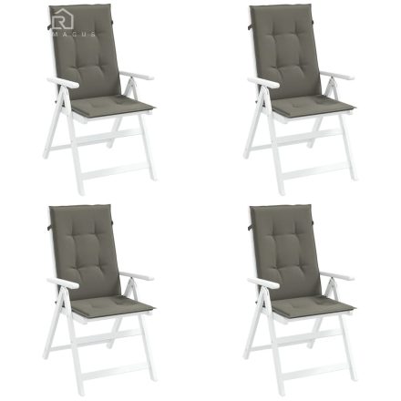 vidaXL 4 db sötétszürke szövet magas háttámlájú székpárna 120x50x4 cm