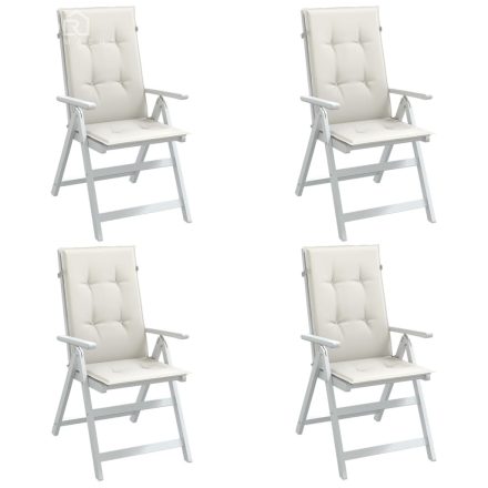 vidaXL 4 db krémszínű szövet magas háttámlájú székpárna 120x50x4 cm