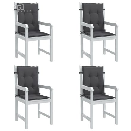 vidaXL 4 db melange antracit szövet háttámlás székpárna 100x50x4 cm