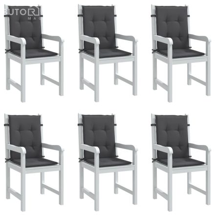 vidaXL 6 db melange antracit szövet háttámlás székpárna 100x50x4 cm