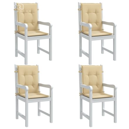 vidaXL 4db melange bézs szövet alacsony háttámlás székpárna 100x50x4cm