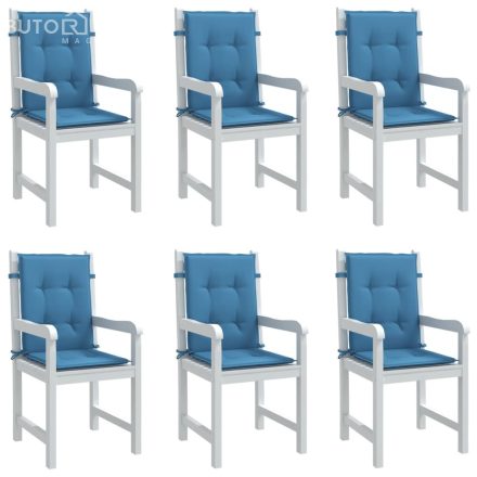 vidaXL 6 db melange kék szövet alacsony háttámlás székpárna 100x50x4cm
