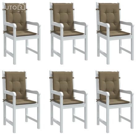 vidaXL 6 db melange tópszínű szövet háttámlás székpárna 100x50x4 cm
