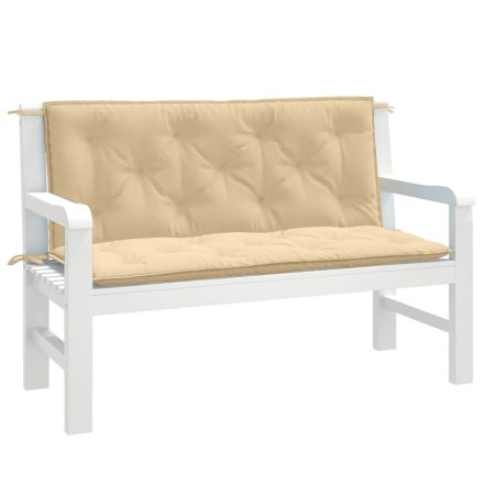 vidaXL 2 db melange bézs szövet kerti padpárna 120 x 50 x 7 cm