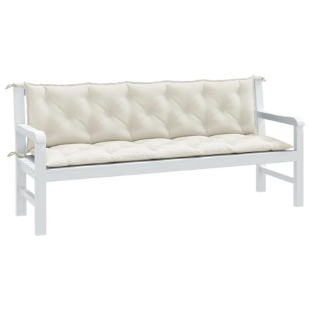 vidaXL 2 db melange krémszínű szövet kerti padpárna 180 x 50 x 7 cm