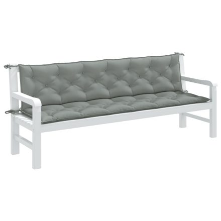 vidaXL 2 db melange világosszürke szövet kerti padpárna 200 x 50 x 7cm