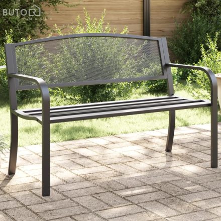 vidaXL fekete acél kerti pad 119 cm