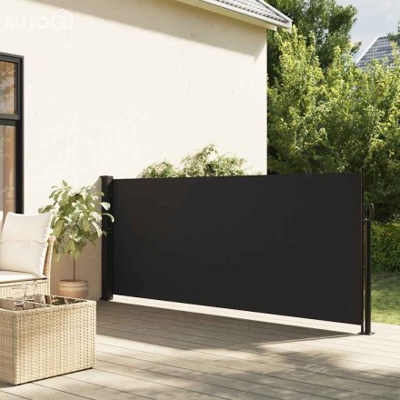vidaXL fekete behúzható oldalsó napellenző 117 x 300 cm