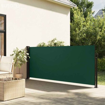 vidaXL sötétzöld behúzható oldalsó napellenző 140 x 500 cm