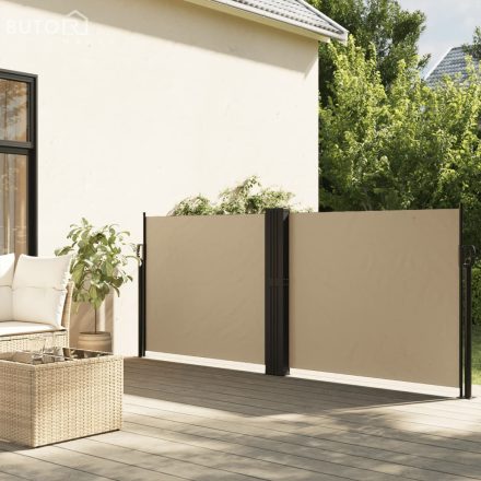 vidaXL bézs behúzható oldalsó napellenző 100 x 1000 cm