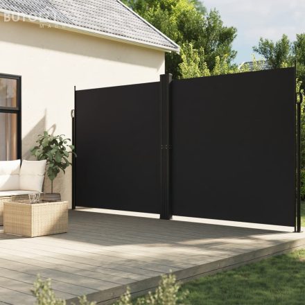 vidaXL fekete behúzható oldalsó napellenző 220 x 1000 cm