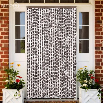 vidaXL barna és fehér zsenília rovarfüggöny 118x220 cm