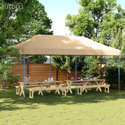 vidaXL bézs összecsukható felugró rendezvénysátor 580x292x315 cm