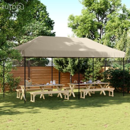 vidaXL tópszínű összecsukható felugró rendezvénysátor 580x292x315 cm