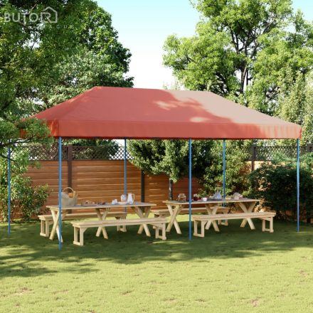 vidaXL terrakotta összecsukható felugró rendezvénysátor 580x292x315 cm