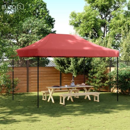vidaXL burgundi összecsukható felugró rendezvénysátor 410x279x315 cm