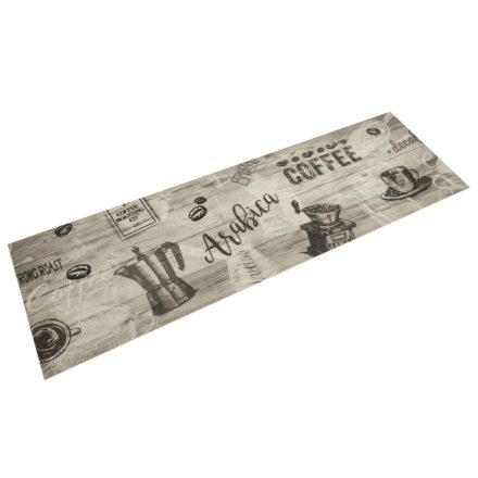 vidaXL szürke kávémintás mosható bársony konyhaszőnyeg 45x150 cm