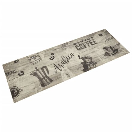 vidaXL szürke feliratos mosható bársony konyhaszőnyeg 60 x 180 cm