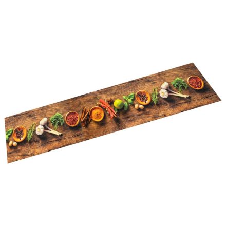 vidaXL mosható fűszermintás bársony konyhaszőnyeg 60x180 cm