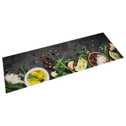 vidaXL mosható fűszermintás bársony konyhaszőnyeg 60x180 cm