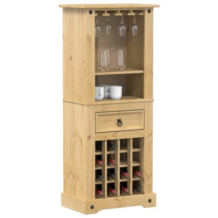 vidaXL Corona tömör fenyőfa bortartó 56x35x134,5 cm