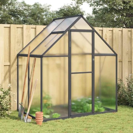 vidaXL antracitszürke alumínium melegház alapvázzal 169 x 114 x 195 cm