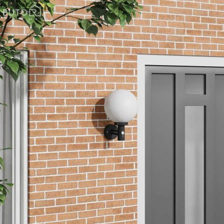 vidaXL kültéri fali lámpa mozgásérzékelő fekete rozsdamentes acél IP44