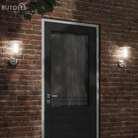 vidaXL 2 db ezüstszínű rozsdamentes acél kültéri falilámpa
